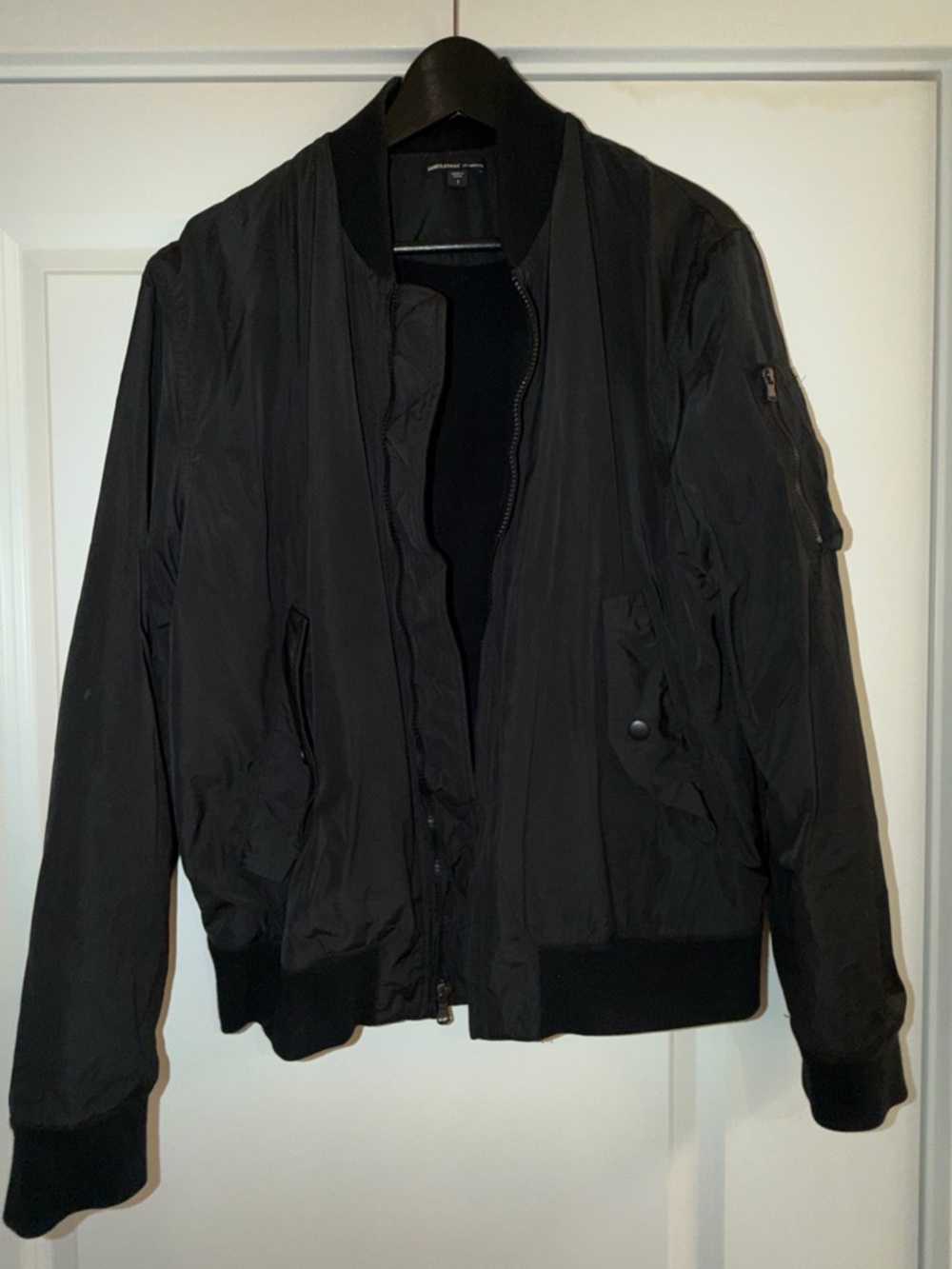 James Perse Black Ribbed Collar Jacket